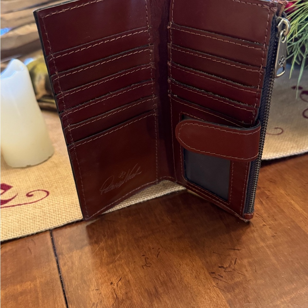 Patricia Nash Blue and Brown Floral Wallet - Picture 5 of 7